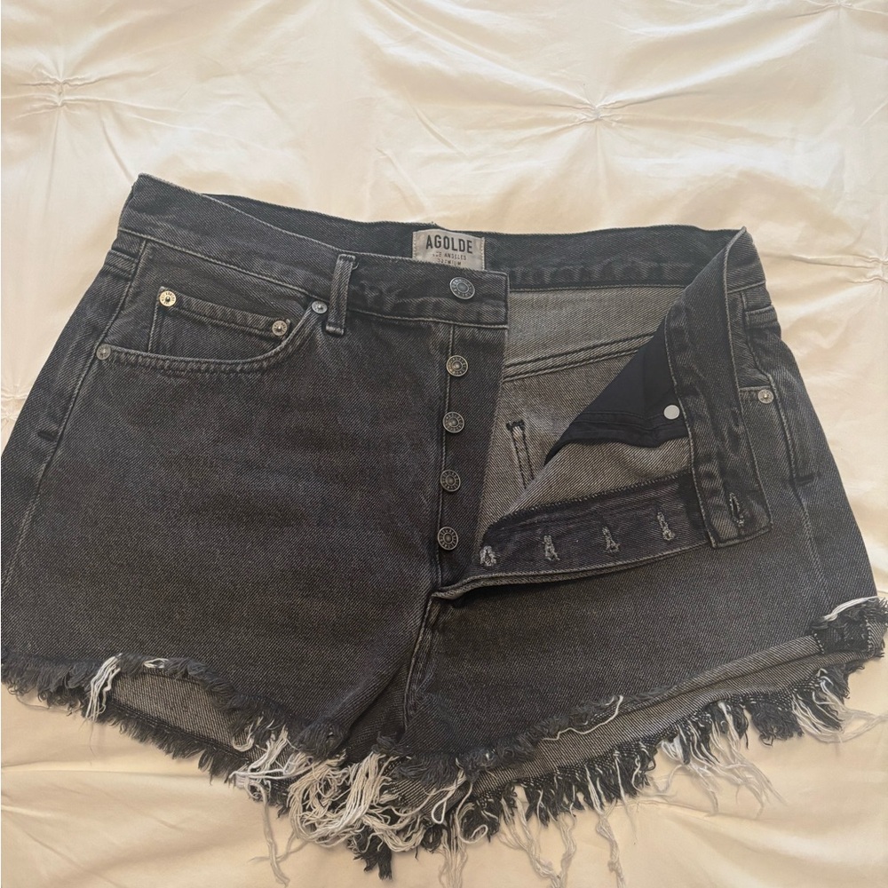 Agolde Charcoal Jean Shorts - Picture 3 of 4